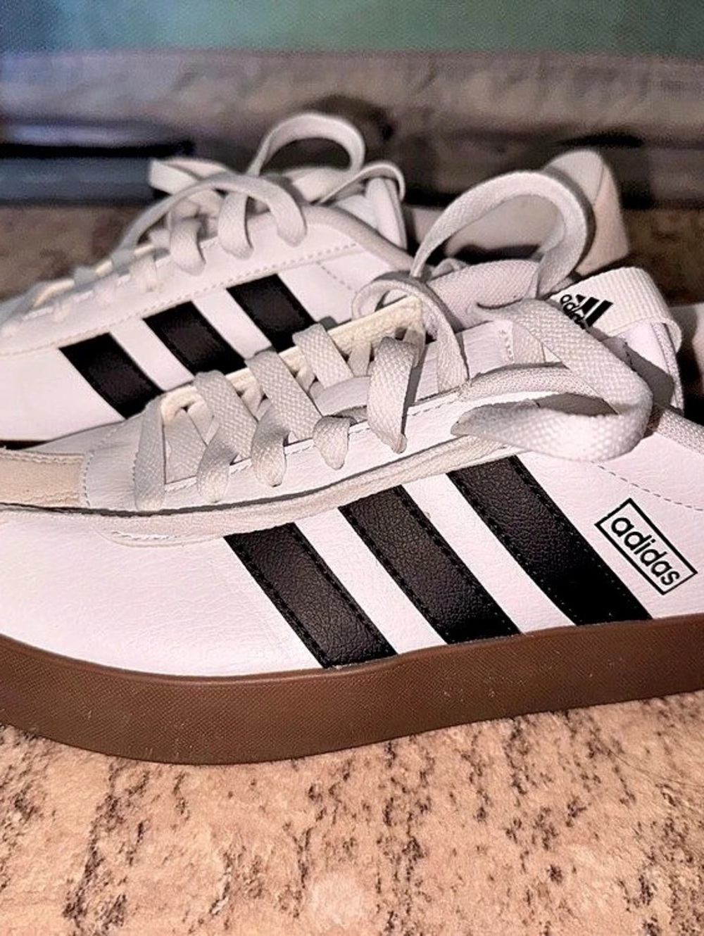 adidas VL Courts Shoes Cloud White Core Black Women's Sneakers US 8.5